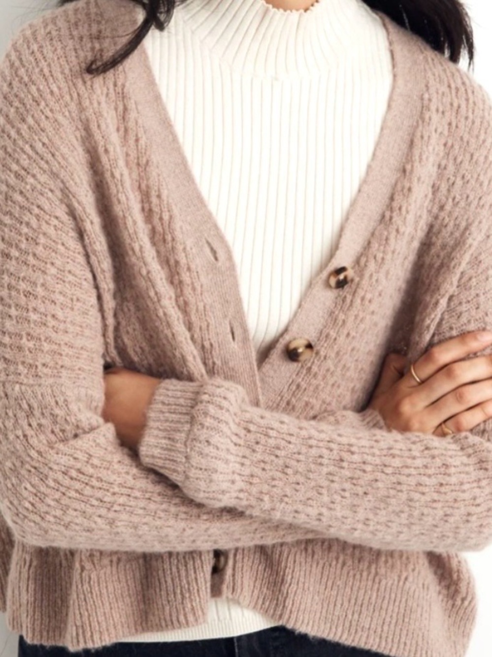 Madewell Mayfair Cardigan Sweater Lightweight Cropped Slouchy Boxy Womens Size M
